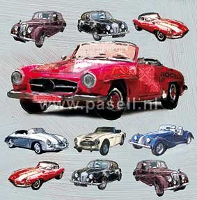  Grußkarte des klassischen Autos (rot)
