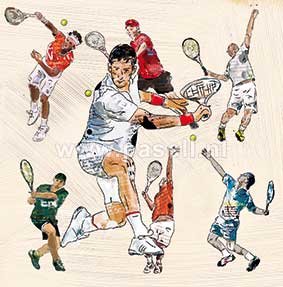 Tennis Grußkarte (männliche) 