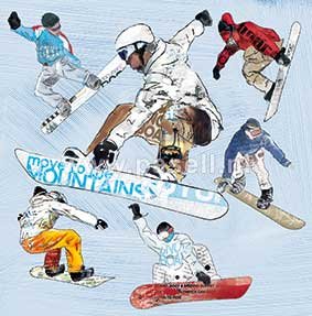 Snowboard-Grußkarte