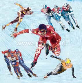 Eisschnelllauf-Grußkarte