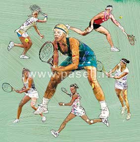 Grußkarte des Tennis (weiblich)