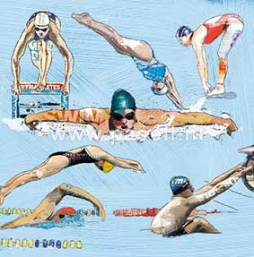 Schwimmen-Grußkarte