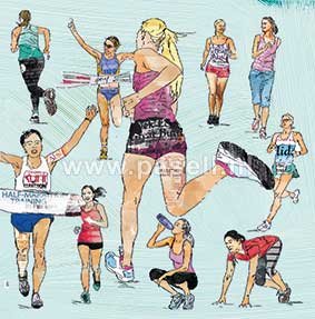 Laufende (weibliche) Grußkarte