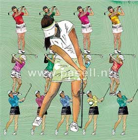 Golfs (weiblich) Grußkarte 